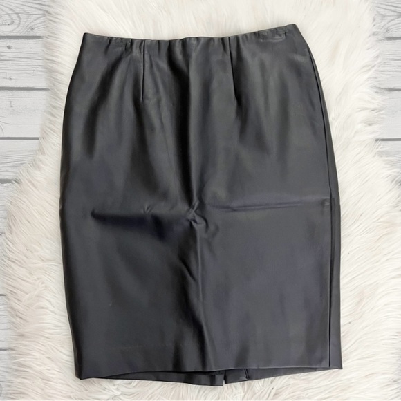 Ann Taylor Black Faux Leather Skirt - Picture 2 of 4